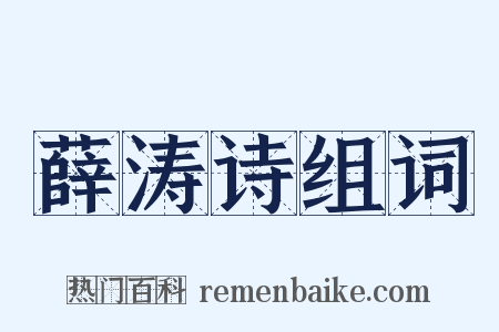 薛涛诗组词是什么意思的图片